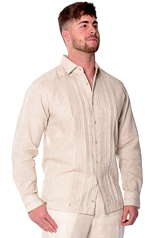 Bohio Guayabera Shirt Long Sleeve (Natural) MLFG2026