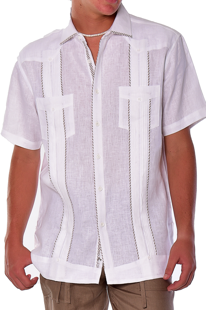 Bohio Guayabera Shirt Short Sleeve (White) MLFG2028