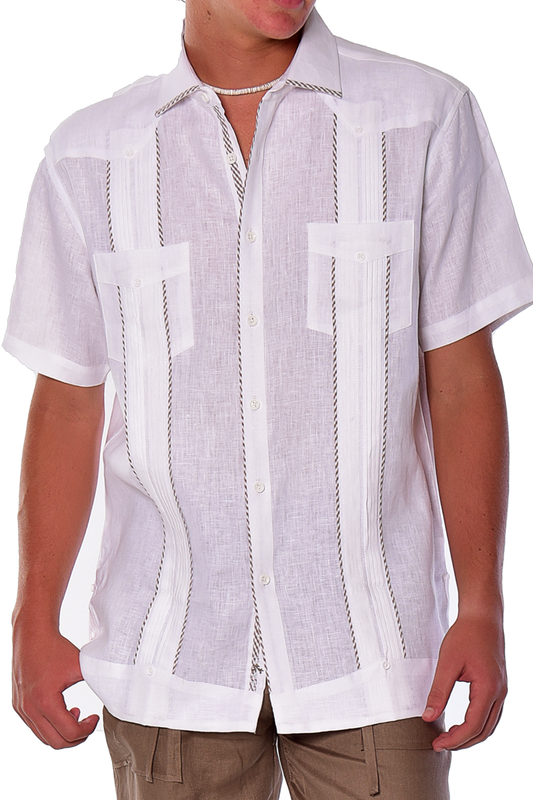 Bohio Guayabera Shirt Short Sleeve (White) MLFG2028