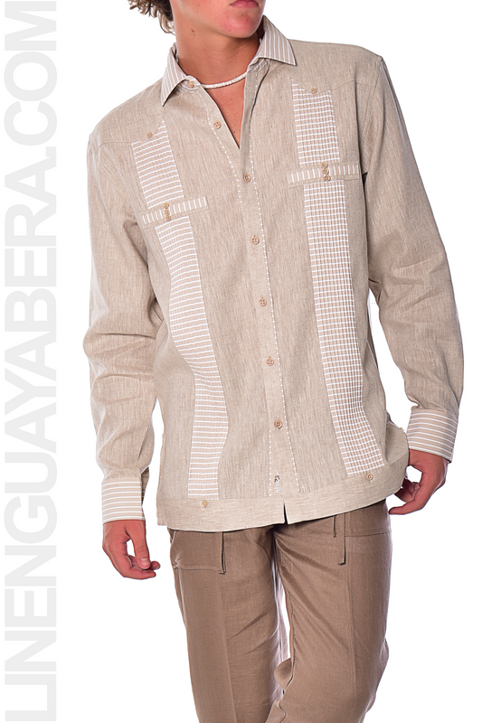 Bohio Guayabera Shirt Long Sleeve (Natural) MLFG2029