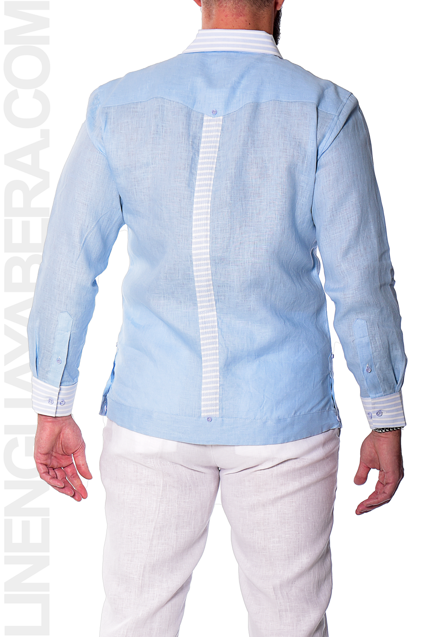 Bohio Guayabera Shirt Long Sleeve (Light Blue) MLFG2029