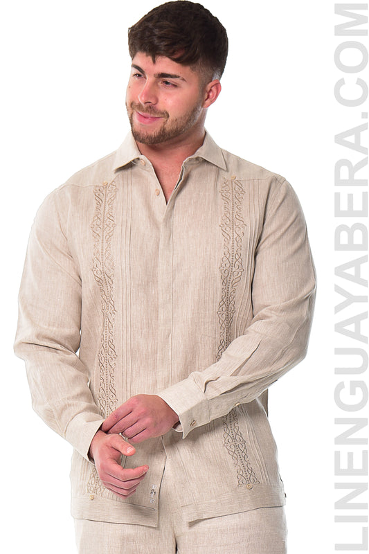 Bohio Guayabera Shirt Long Sleeve (Natural) MLFG2030